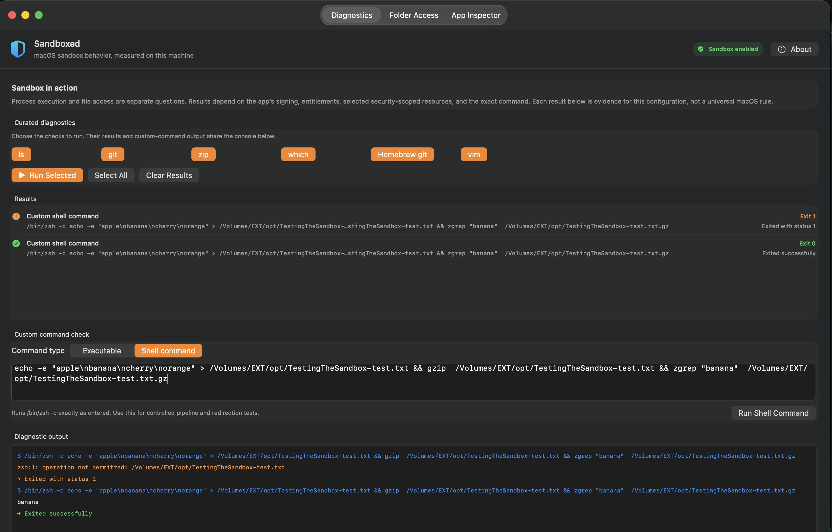Sandboxed screenshot 1